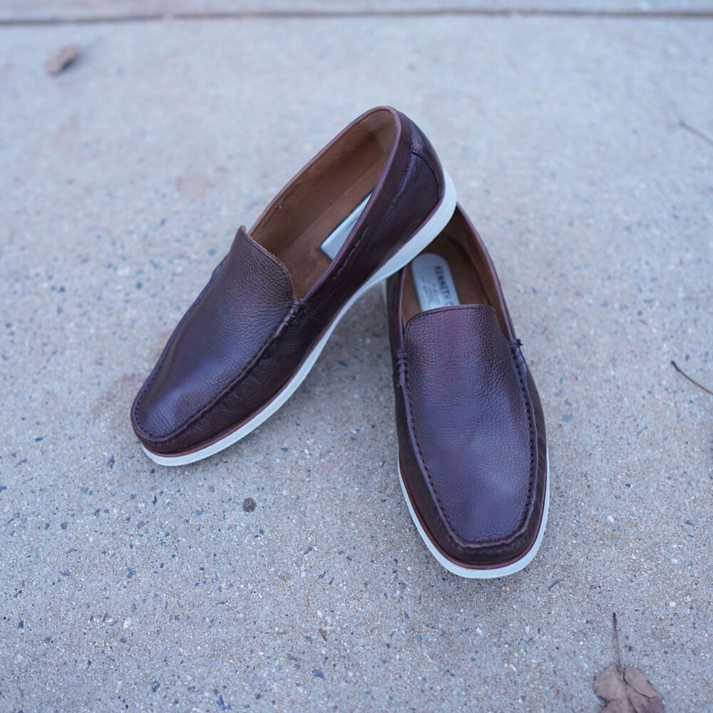 Kenneth Cole NY Cyrus Slip On Loafers Mens 8 Brown Leather Comfort Causal Preppy